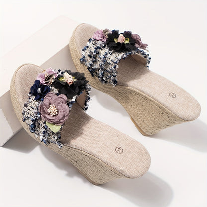 Stijlvolle dames bloemen espadrilles met sleehak | Comfortabele zomerse must-have afbeelding 7