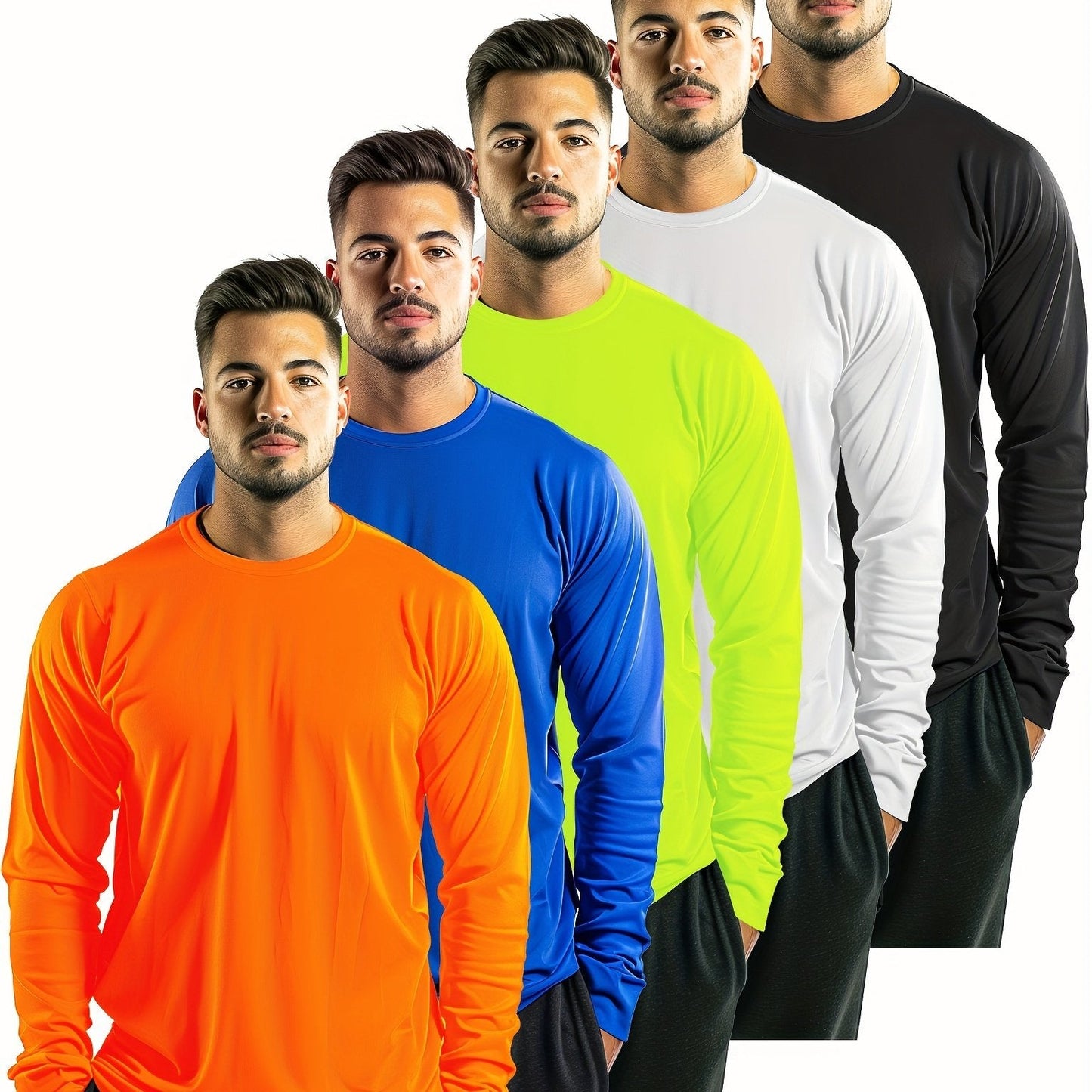 Johannes | 5-pack effen lange mouwen T-shirts