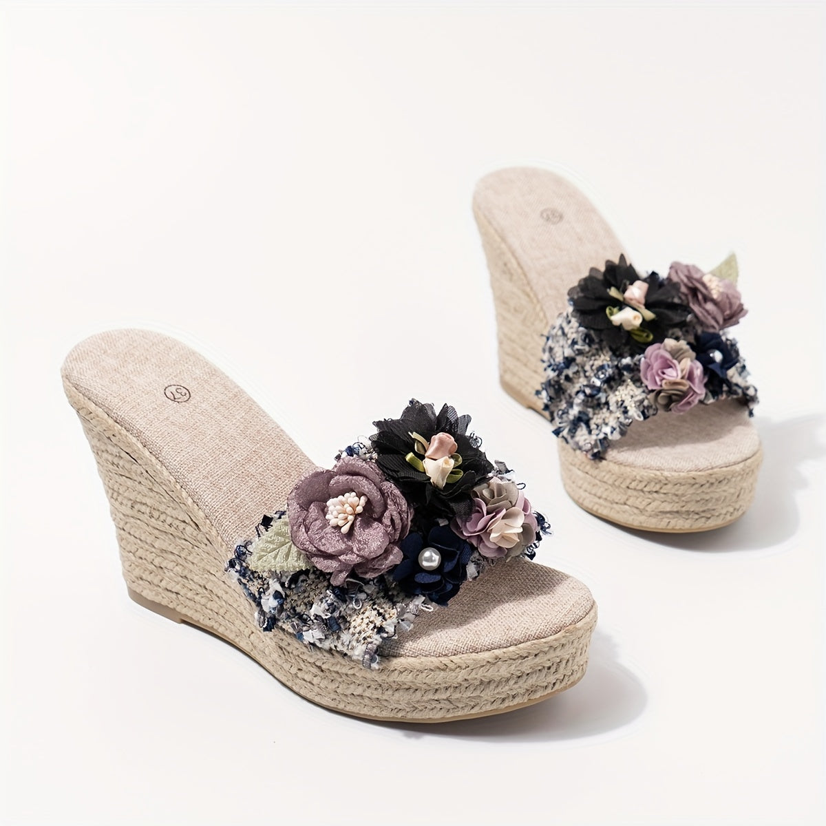 Stijlvolle dames bloemen espadrilles met sleehak | Comfortabele zomerse must-have afbeelding 4