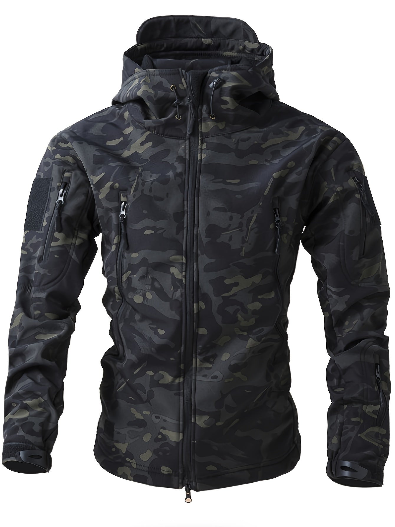 Warm fleece heren windjack met capuchon