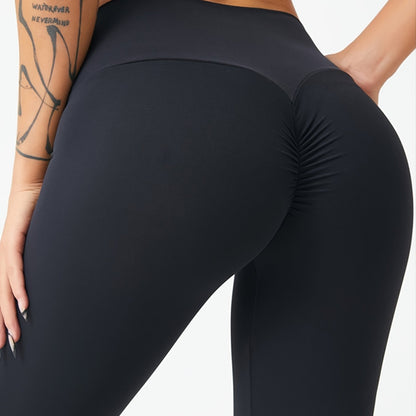 Zwarte scrunchy yoga legging met hoge taille voor optimaal comfort afbeelding 11