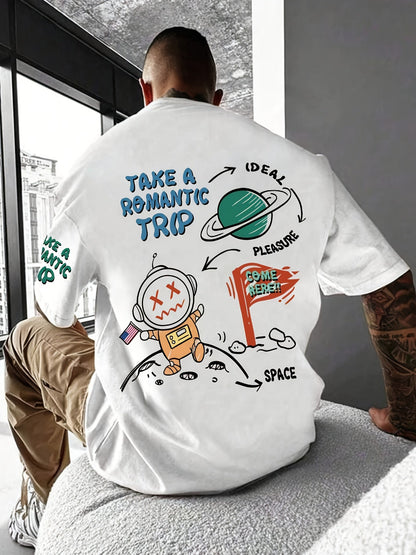 Heren T-shirt met astronautprint