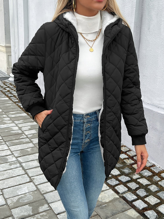 Moderne dames puffer jas - Stijl en comfort in één | Trendy halflang design in hoogwaardige katoenmix | Praktische rits en tijdloze look | Ideaal voor herfst en winter afbeelding 1