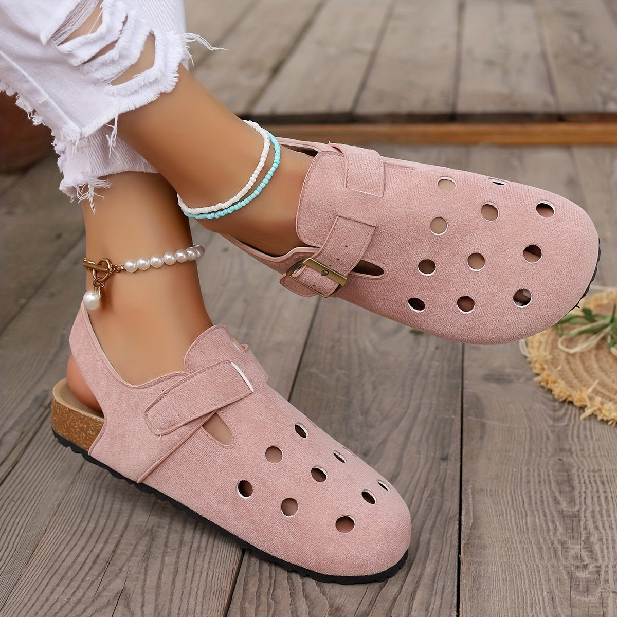 Stijlvolle en comfortabele retro kurk clogs met slingback - Ideaal voor de zomer afbeelding 4