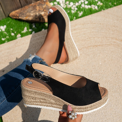 Vintage slingback espadrille-sandalen met peeptoe | Stijlvol en comfortabel - Shop nu! afbeelding 4