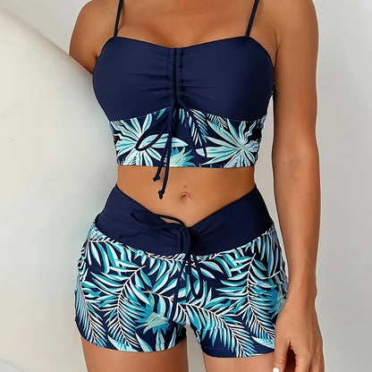 Bladprint bikini set met boyshorts | Stijlvol en comfortabel | Perfect voor zomerse dagen afbeelding 11