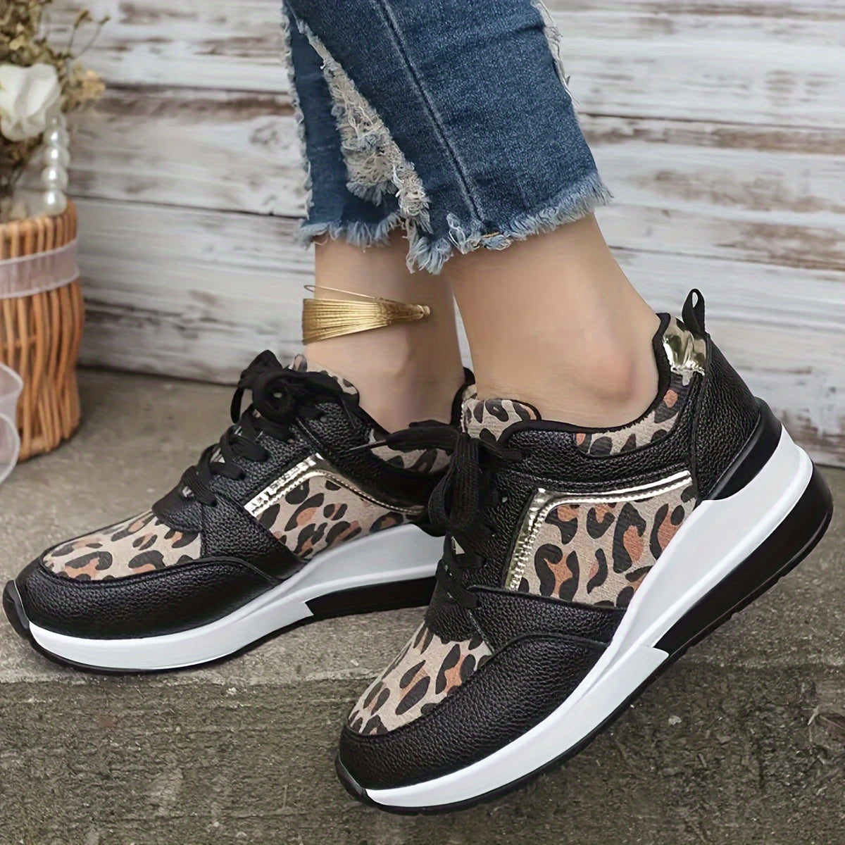 Stijlvolle dames sneakers met luipaardprint | Hoogwaardig, comfortabel en trendy - Shop nu! afbeelding 5