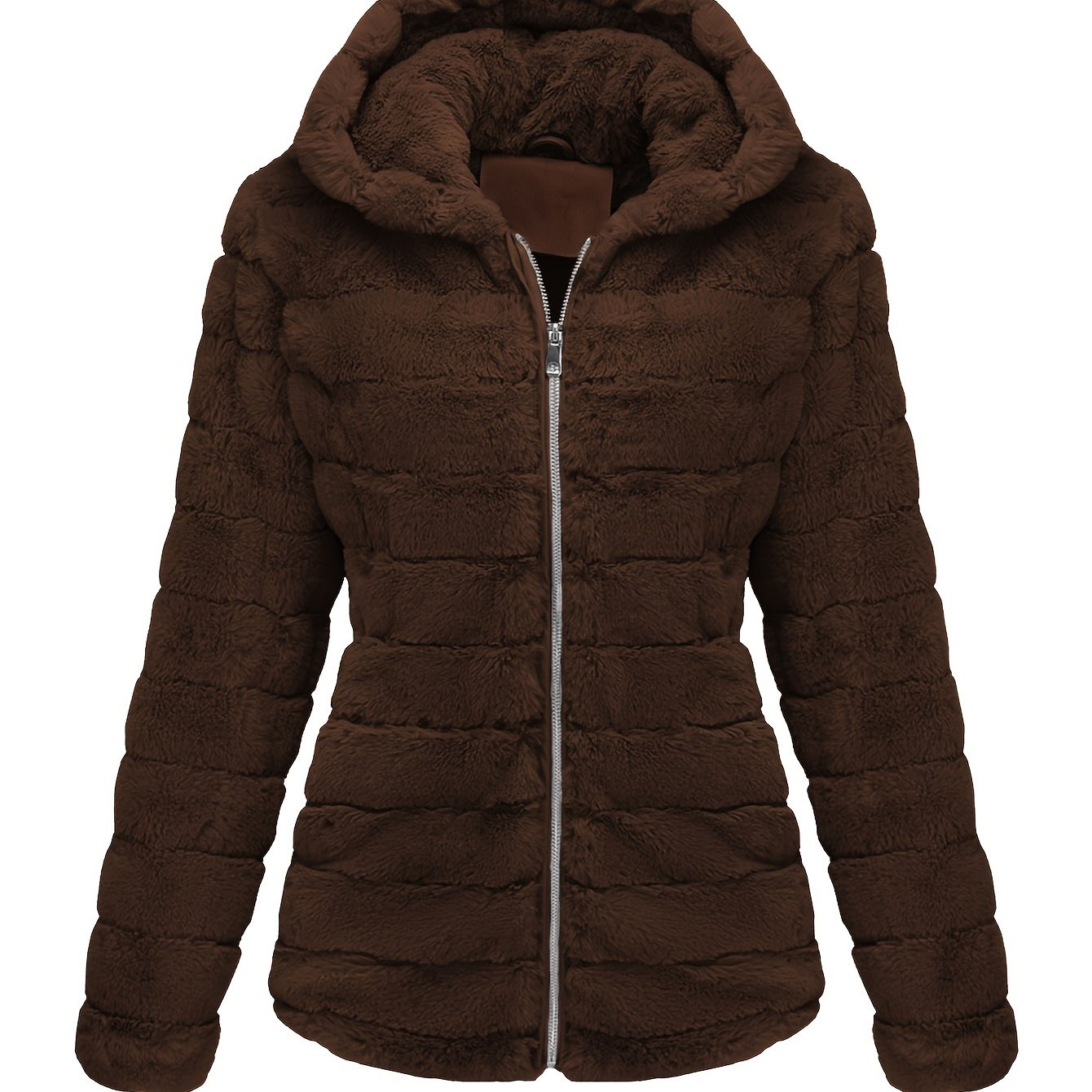 Stijlvolle effen kleur teddy jas van katoenmix | Warme en luxe jas voor herfst en winter afbeelding 17