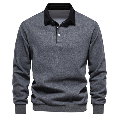 Stijlvolle heren polo pullover van luxe katoenmix - perfect voor herfst en winter! Shop nu. afbeelding 23