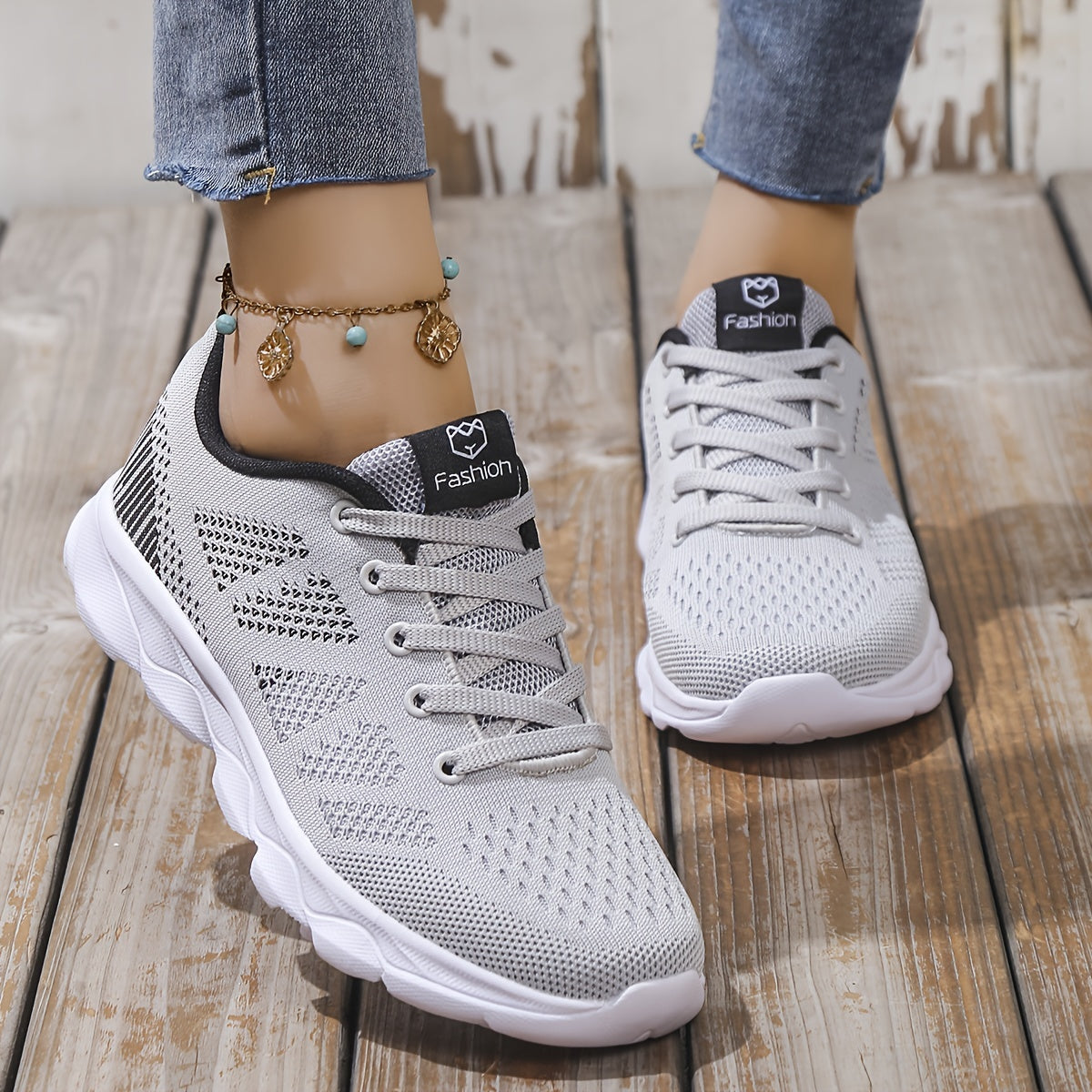 Stijlvolle dames sneakers met contrast en veters - Comfortabel & tijdloos afbeelding 10