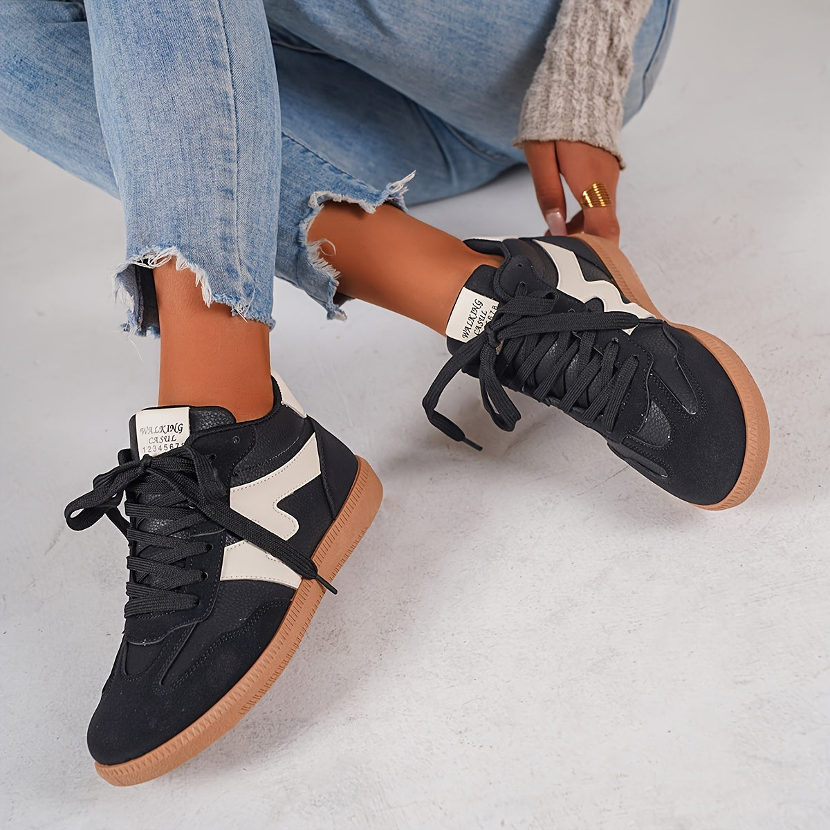 Halfhoge dames winter sneakers: warm, trendy en antislip! afbeelding 4