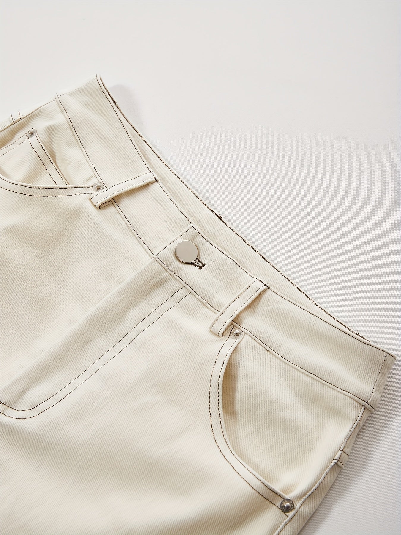 Effen witte maxi denim rok: comfortabele veelzijdigheid voor elke gelegenheid! afbeelding 7