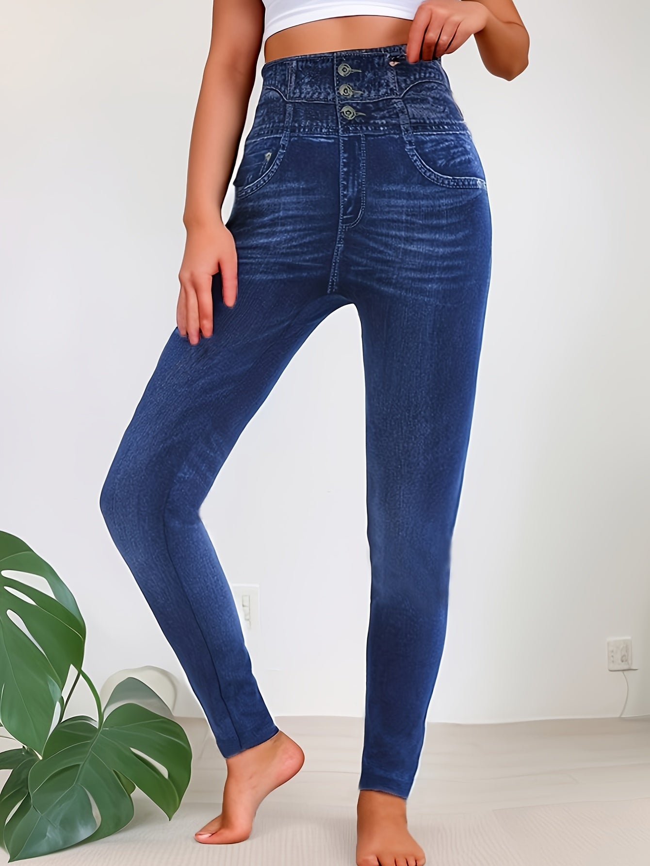 High-Waisted Stretch Jegging Leggings: Optimaal comfort en stijl - Shop nu! afbeelding 3