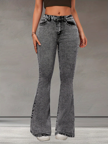 Dames stretch flare leg jeans: tijdloze en comfortabele must-have! afbeelding 2