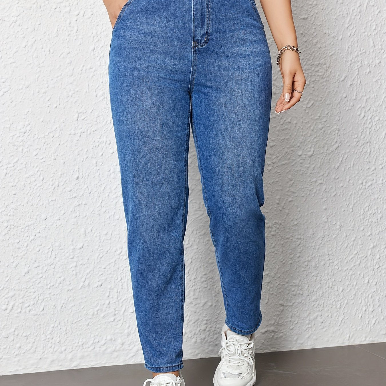 Hoog Getailleerde Damesjeans van Duurzaam en Comfortabel Denim | Casual en Stijlvol - Perfect voor Elke Gelegenheid! afbeelding 6