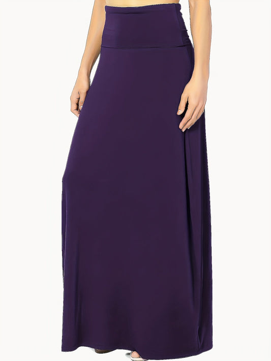 Maxi rok met hoge taille: tijdloze elegantie in premium katoenmix! Ontdek nu. afbeelding 1