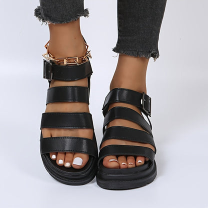 Sandalen met plateauzool en enkelbandje afbeelding 4