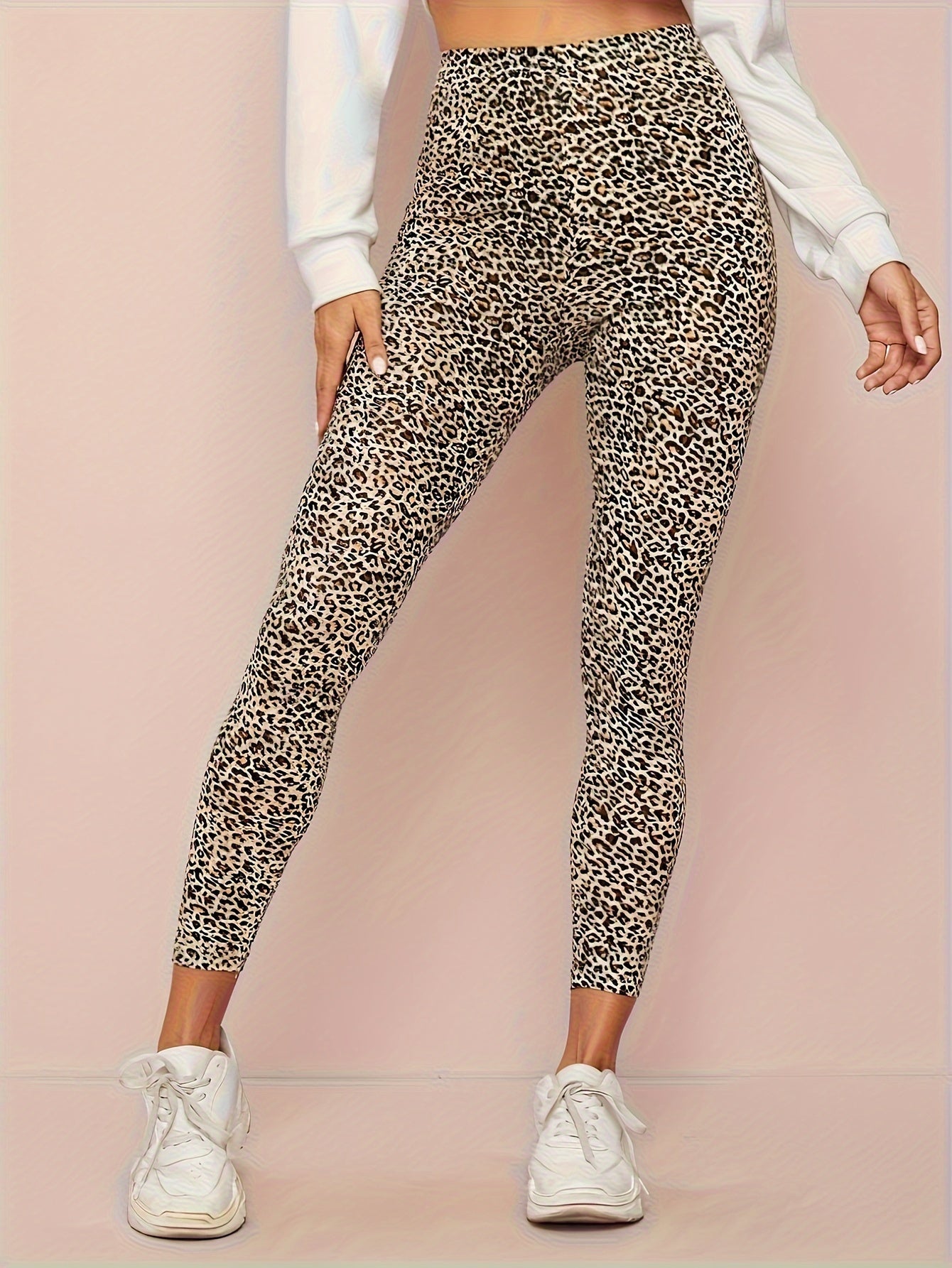 Stijlvolle luipaardprint legging van hoogwaardige katoenmix met optimale stretch - Shop nu! afbeelding 1