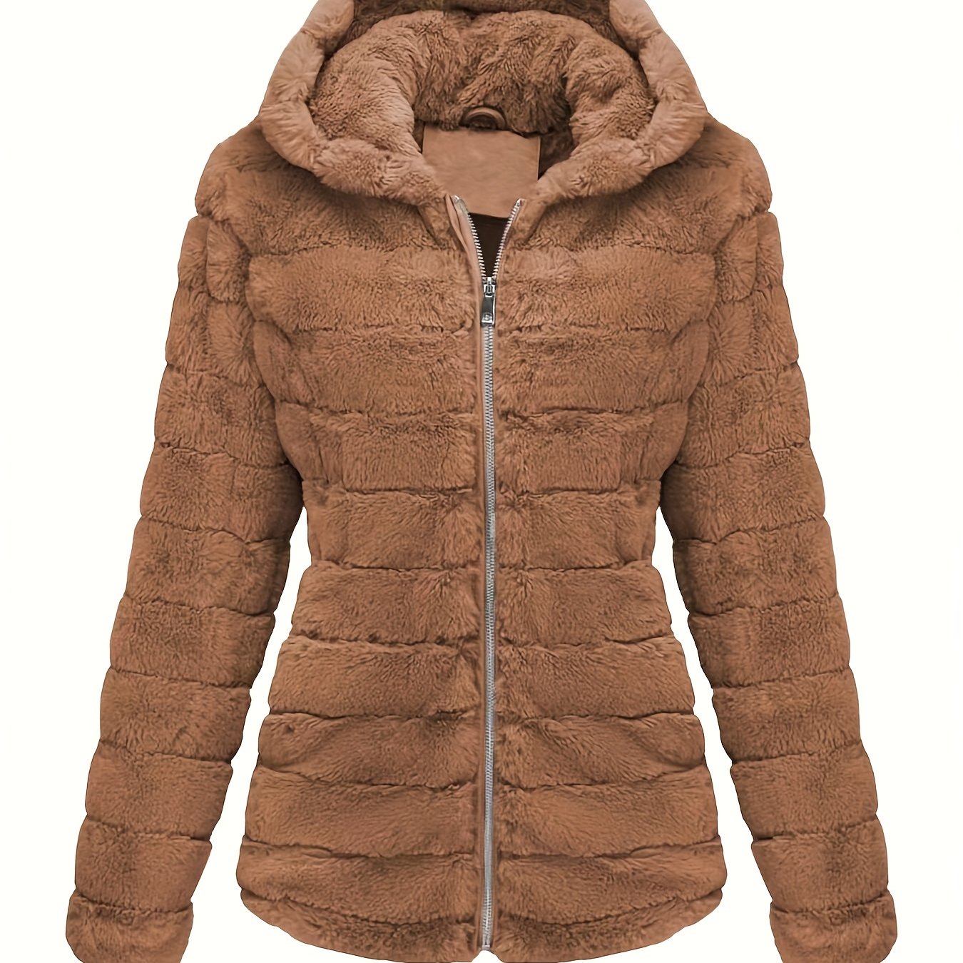 Stijlvolle effen kleur teddy jas van katoenmix | Warme en luxe jas voor herfst en winter afbeelding 18