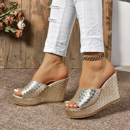 Chique dames peep toe wedge sandalen: comfortabel, stijlvol en veelzijdig! Ontworpen van luxe synthetisch leer - de ultieme lente- en zomerstijl. afbeelding 4