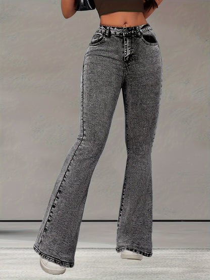 Dames stretch flare leg jeans: tijdloze en comfortabele must-have! afbeelding 1