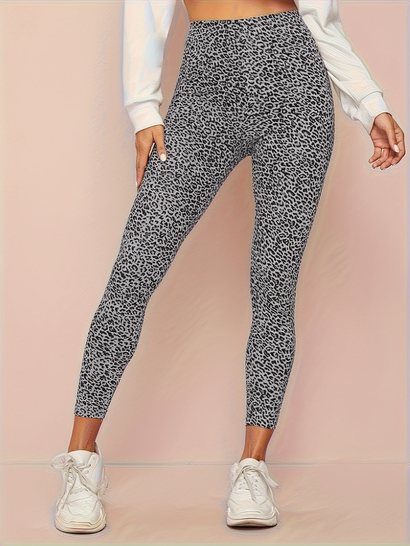 Stijlvolle luipaardprint legging van hoogwaardige katoenmix met optimale stretch - Shop nu! afbeelding 3