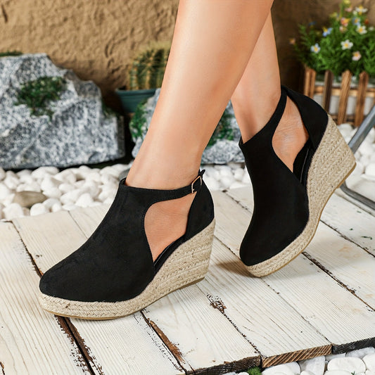 Stijlvolle espadrille sleehakken met gesp - ultiem comfort en elegantie! afbeelding 1