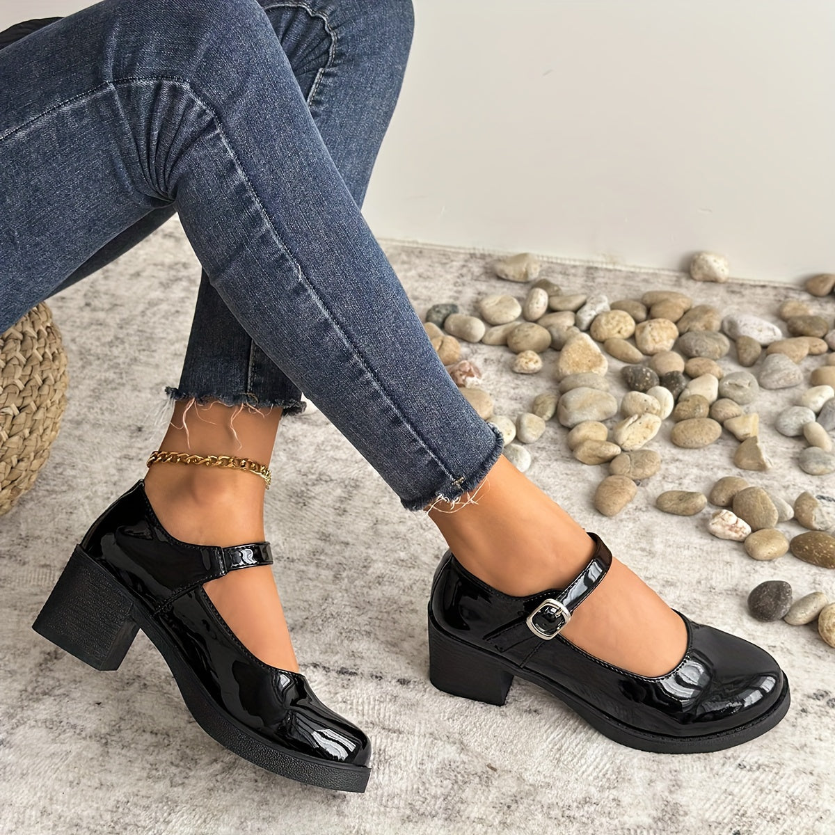 Mary Jane pumps met comfortabele blokhak - Verfijnde en comfortabele stijl afbeelding 4