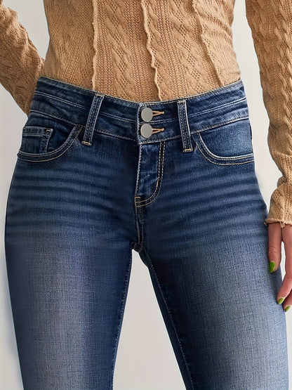 Flared denim broek: trendy en comfortabel | Klassieke denimlook met een moderne twist | Ideaal voor iedere gelegenheid afbeelding 7