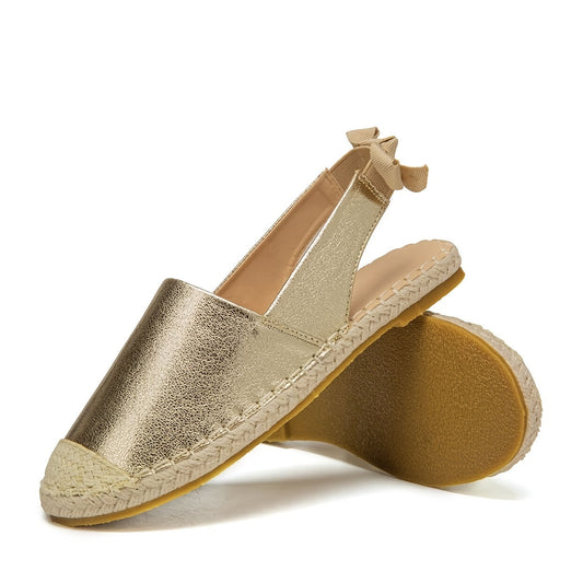 Gouden espadrilles met elastische slingback - Luxe, comfort en elegantie | Perfect voor alle seizoenen afbeelding 1