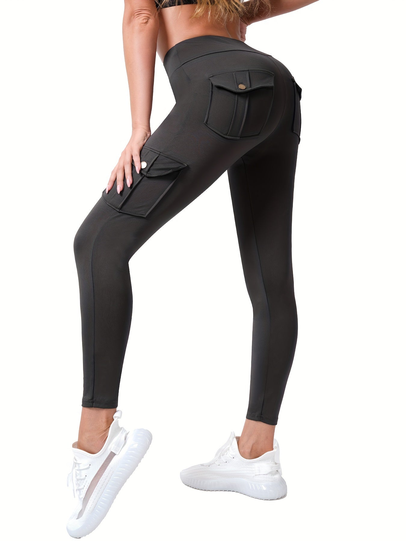 "Comfortabele en stijlvolle yoga-legging | Hoge taille met zakken | Duurzame katoenmix | Perfect voor yoga en dagelijkse activiteiten" afbeelding 6