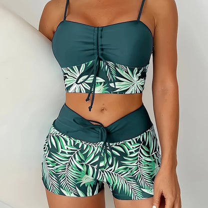 Bladprint bikini set met boyshorts | Stijlvol en comfortabel | Perfect voor zomerse dagen afbeelding 12