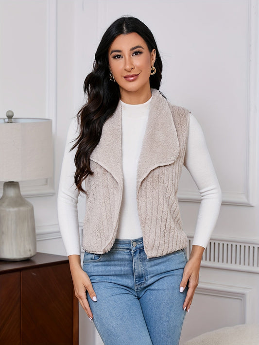 Mouwloos warm vest van katoenmix | Zachte & stijlvolle herfst- en winterstijl afbeelding 1