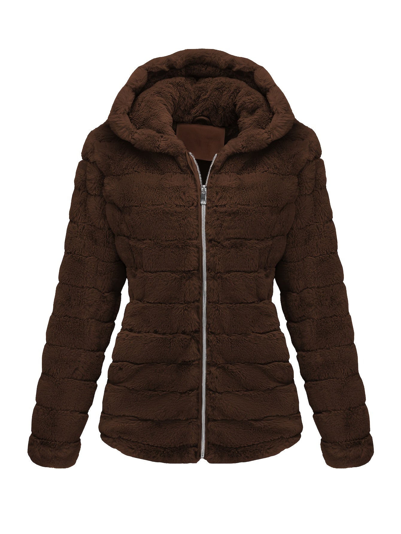 Stijlvolle effen kleur teddy jas van katoenmix | Warme en luxe jas voor herfst en winter afbeelding 2