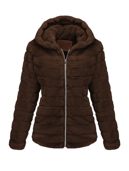 Stijlvolle effen kleur teddy jas van katoenmix | Warme en luxe jas voor herfst en winter afbeelding 2