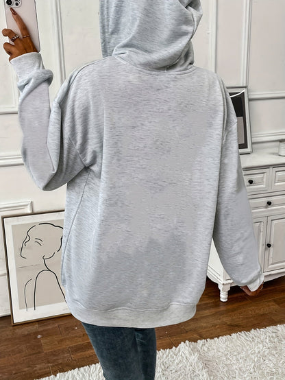 Veelzijdige lente- en herfststijl: Comfortabele losse hoodie met rits, zakken en moderne uitstraling | Gemaakt van hoogwaardige elastische katoenmix | Shop nu! afbeelding 5