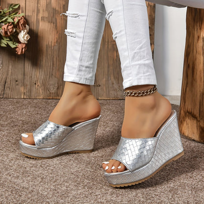 Chique dames peep toe wedge sandalen: comfortabel, stijlvol en veelzijdig! Ontworpen van luxe synthetisch leer - de ultieme lente- en zomerstijl. afbeelding 7