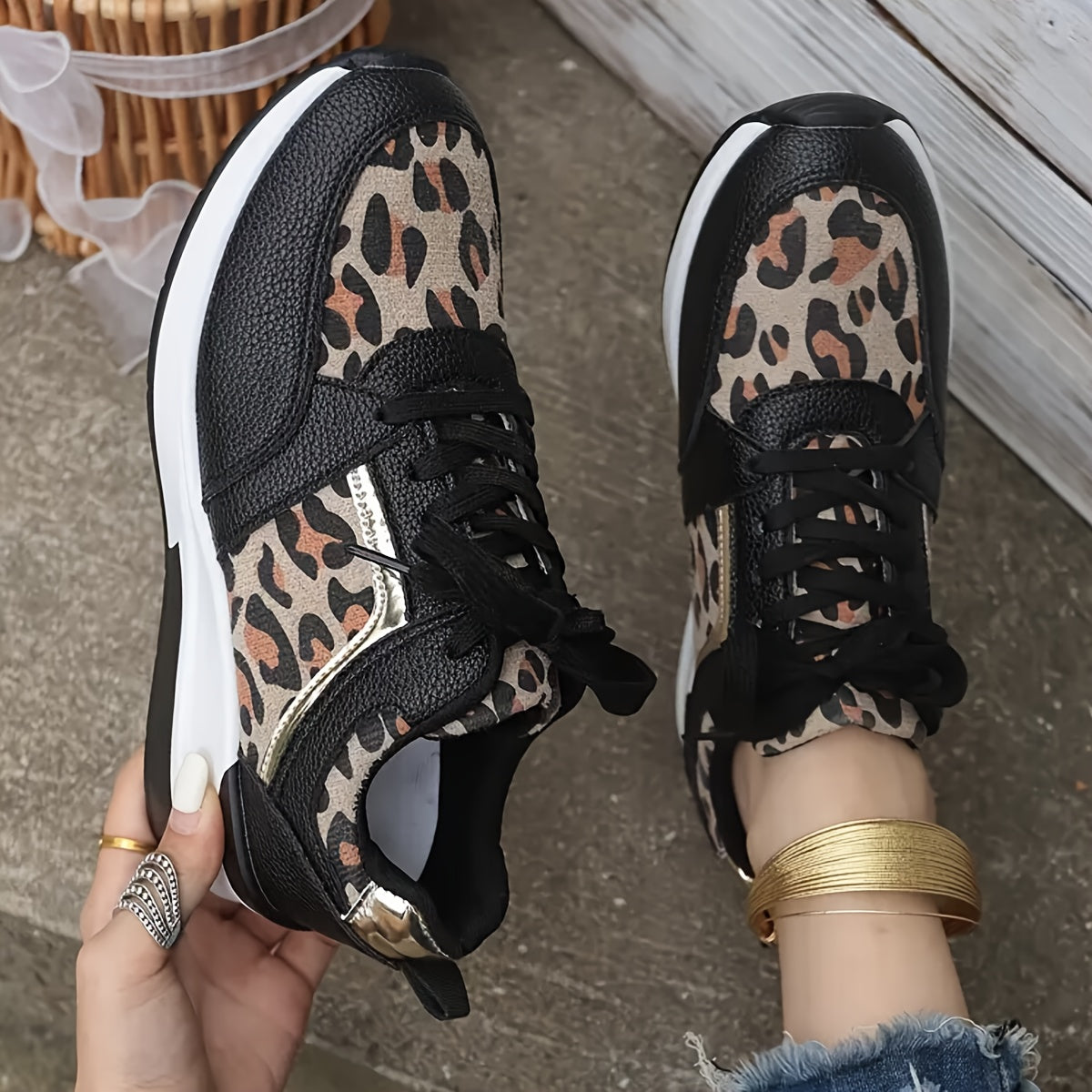 Stijlvolle dames sneakers met luipaardprint | Hoogwaardig, comfortabel en trendy - Shop nu! afbeelding 6