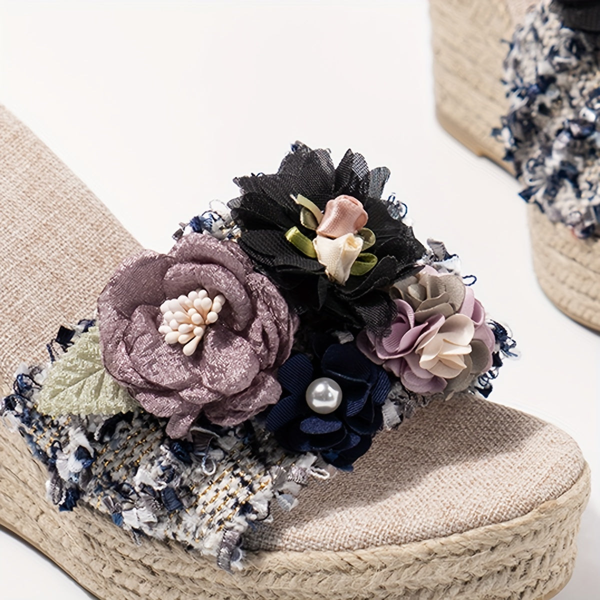 Stijlvolle dames bloemen espadrilles met sleehak | Comfortabele zomerse must-have afbeelding 8