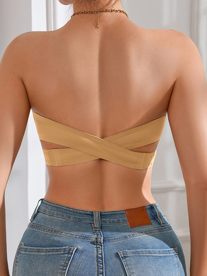 Stijlvolle strapless bandeau-top met zijsluiting - perfecte mix van comfort en elegantie! Shop nu. afbeelding 10