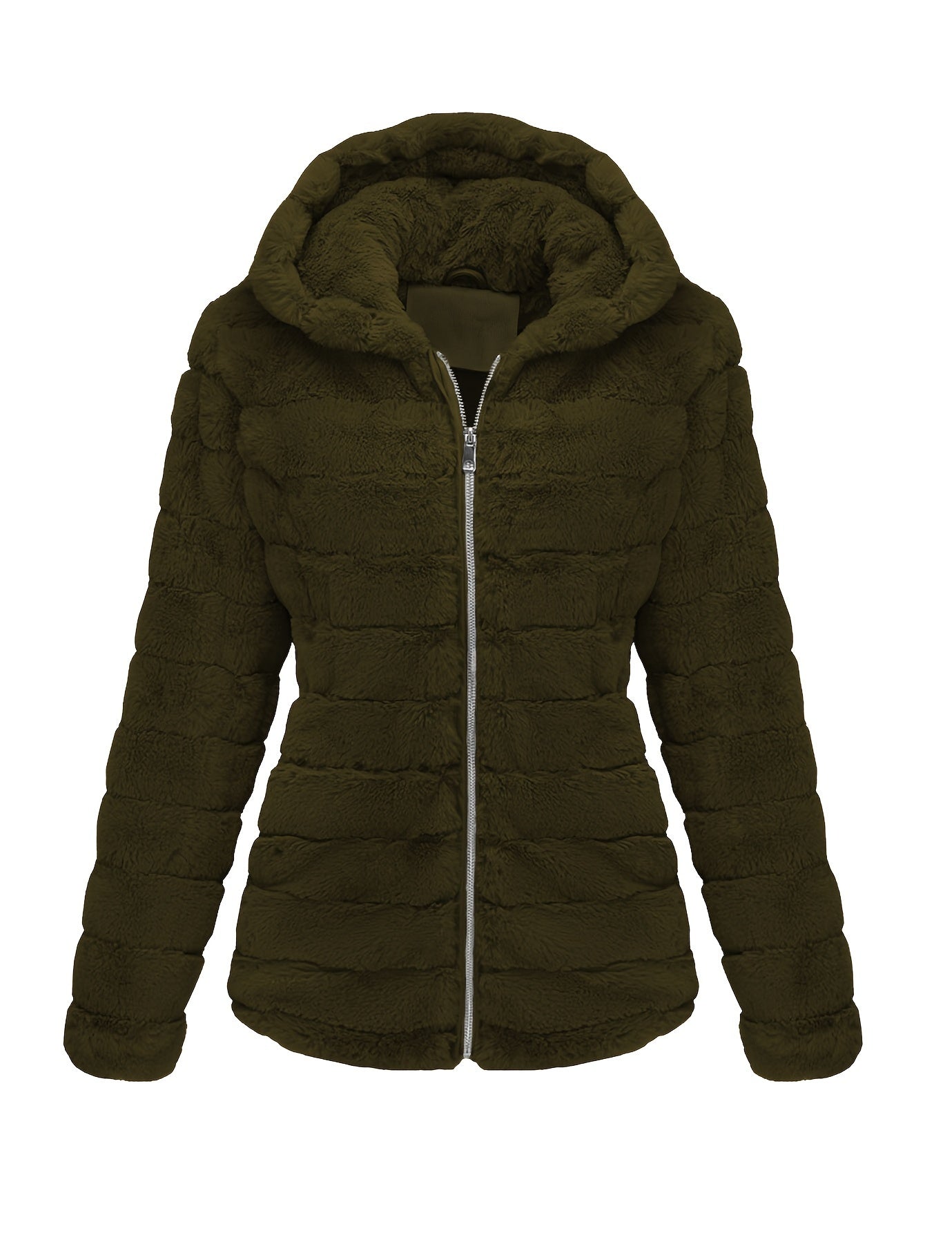 Stijlvolle effen kleur teddy jas van katoenmix | Warme en luxe jas voor herfst en winter afbeelding 6