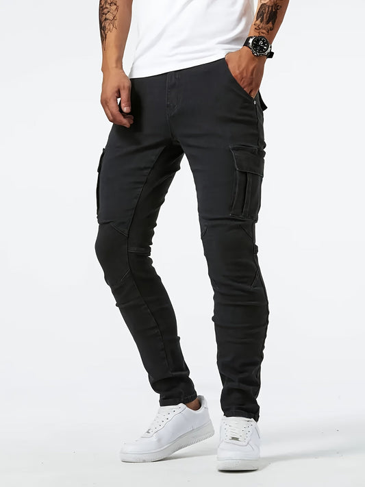 Stijlvolle Heren Slim-Fit Cargo Jeans - Comfort en Trendy uitstraling Farromode afbeelding 1