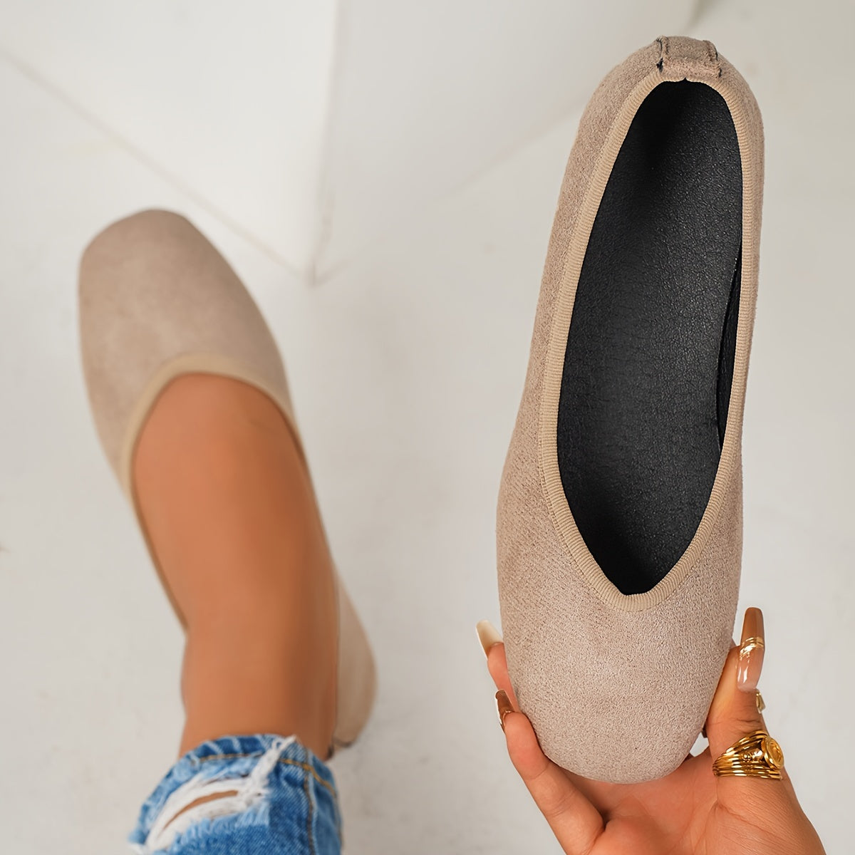 Stijlvolle en comfortabele fluwelen balletflats voor dames - perfect voor elke gelegenheid! afbeelding 6