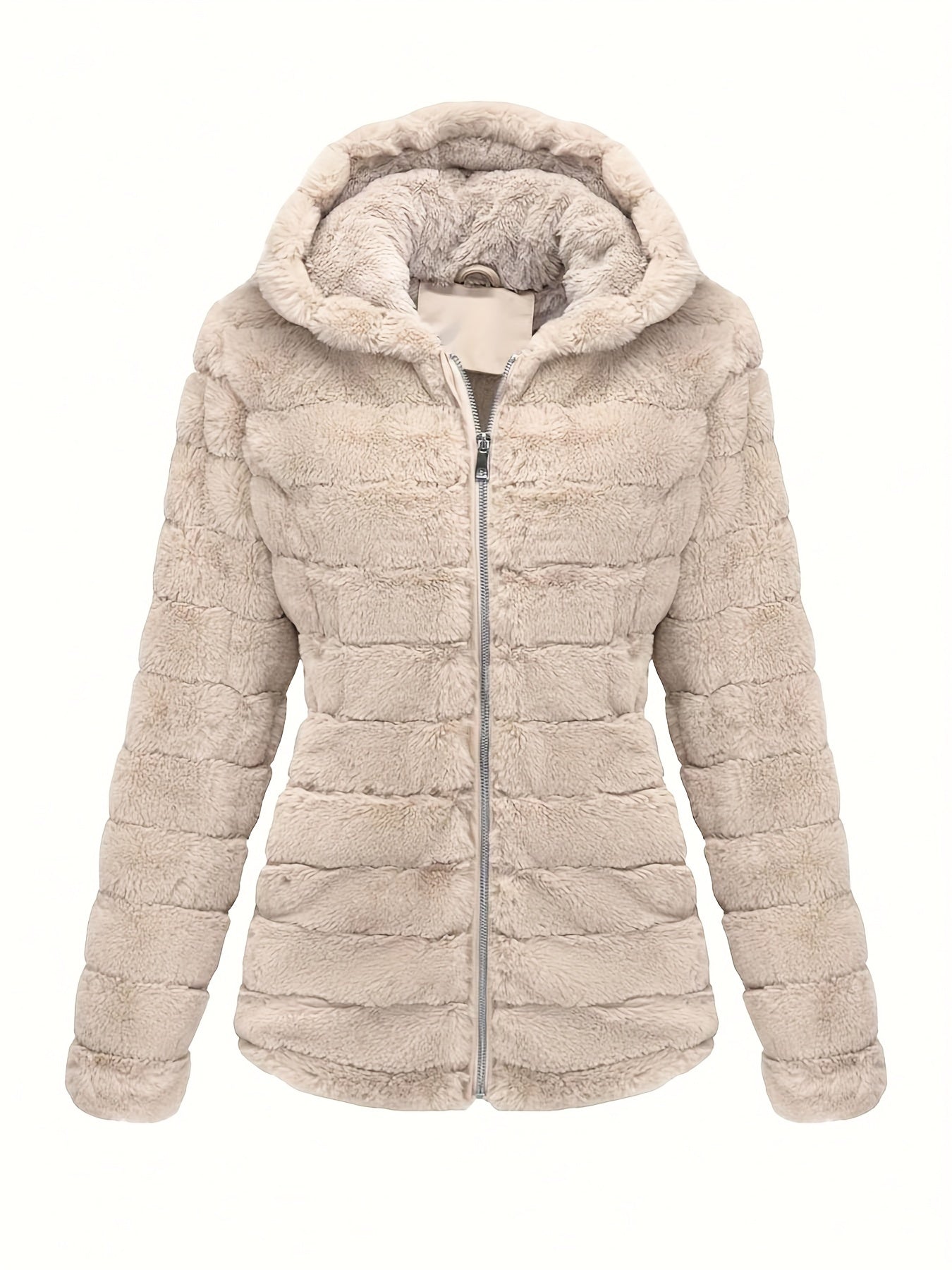 Stijlvolle effen kleur teddy jas van katoenmix | Warme en luxe jas voor herfst en winter afbeelding 7