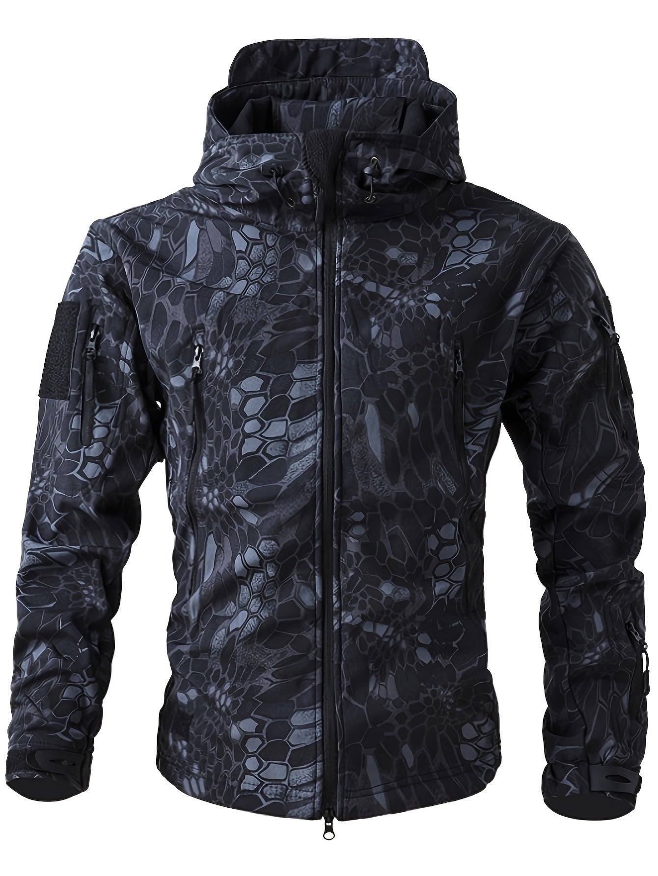 Warm fleece heren windjack met capuchon