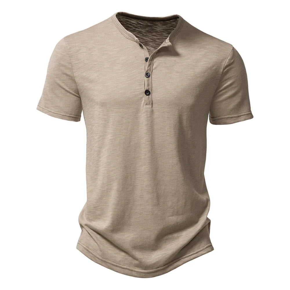 Jeroen | Henley kraag heren T-shirt