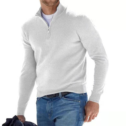 Hugo Trui | Merino V-hals trui met rits Farromode afbeelding 7