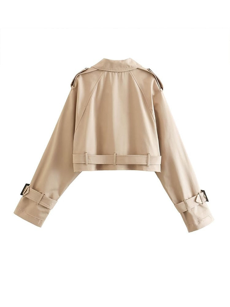 Eline | Beige cropped trenchcoat