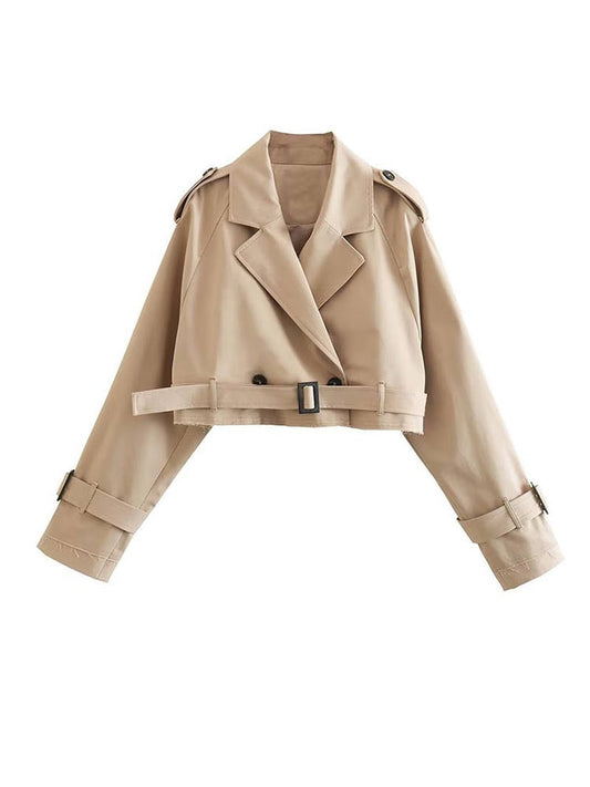 Eline | Beige cropped trenchcoat