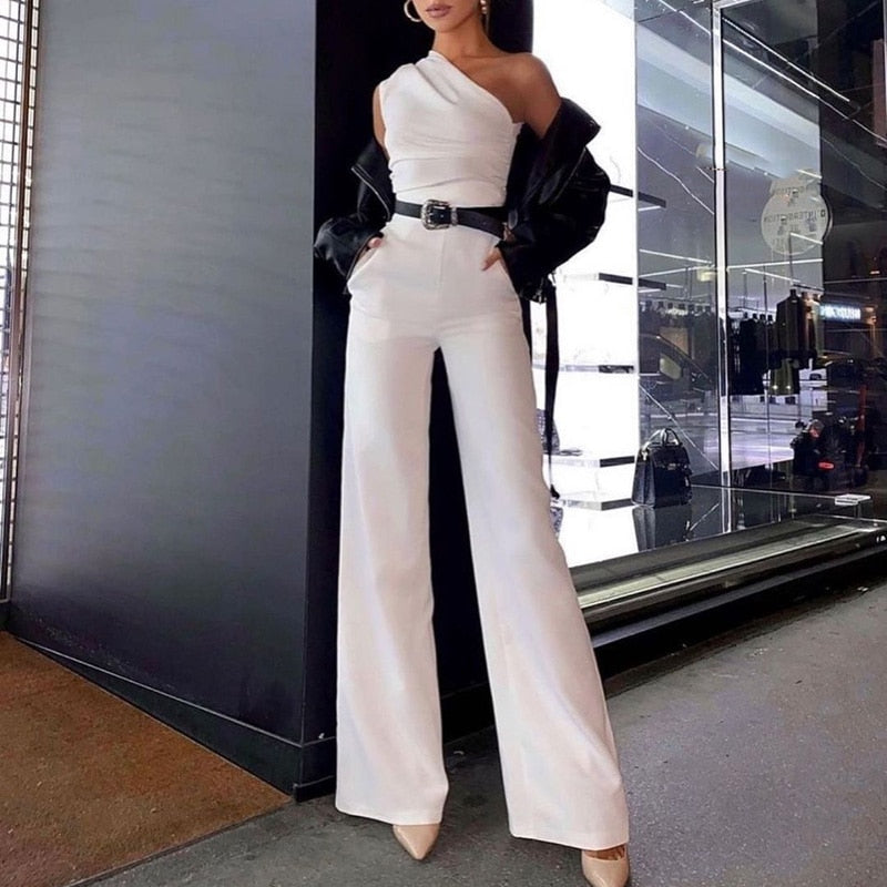 Eva | Elegante jumpsuit met één schouder